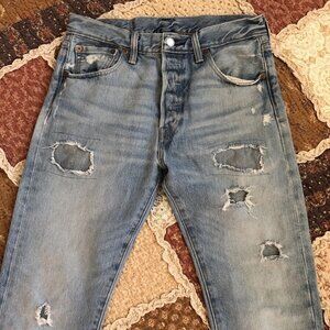 Levi's 501 Jeans Women’s 29x28 Blue Medium Wash Straight Leg Button Fly